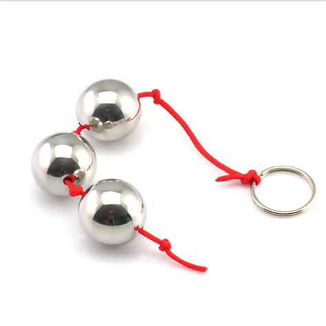 3 Balls 25mm Metal Butt Beads Adult Toys Anal Bead W Ring Vaginal