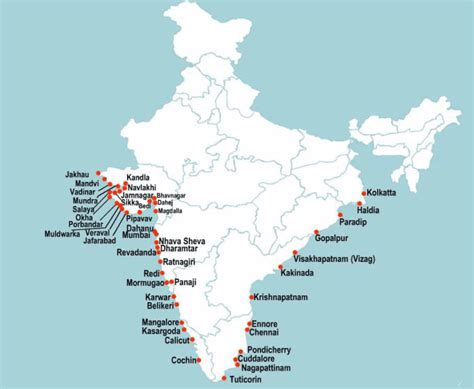 indian sea ports biggest map largest transport  full details