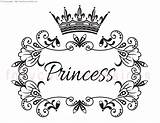 Crown Princess Coloring Pages Tiara Word Drawing Queen Prince Sketch Skull Crowns Clipart Outline Vintage Easy Digital Large Royal Simple sketch template