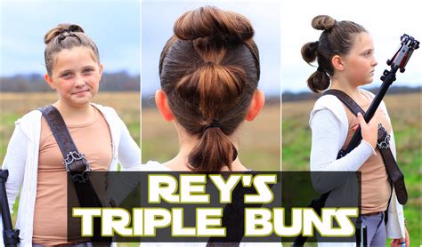 reys triple buns star wars hairstyles  force awakens cute
