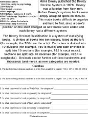 worksheet dewey decimal classification system decimals dewey