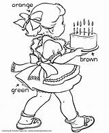 Coloring Birthday Girl Pages Cake Kids Drawing Young Fun Friendship Honkingdonkey Popular Getdrawings Coloringhome Parties sketch template