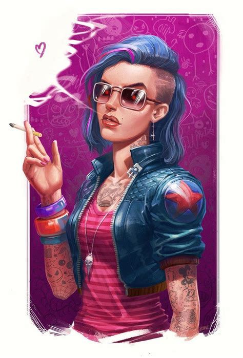 punk girl by andrey kazakov punk girl cyberpunk girl character art
