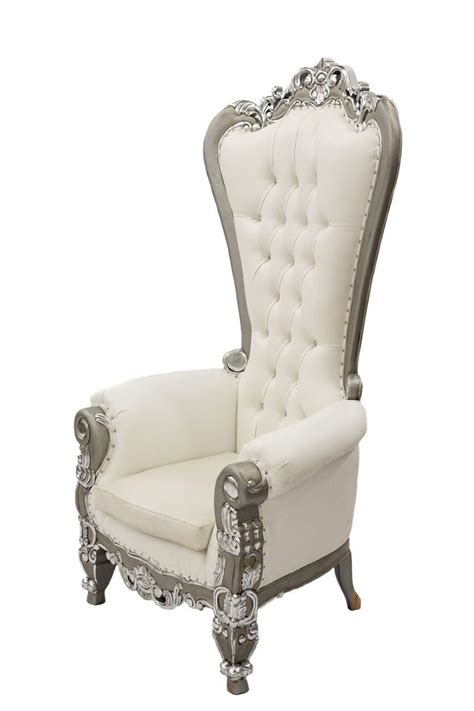 white silver throne chair