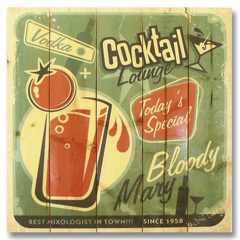 Wile E Wood Cocktail Lounge 4 Piece Vintage Advertisement Set