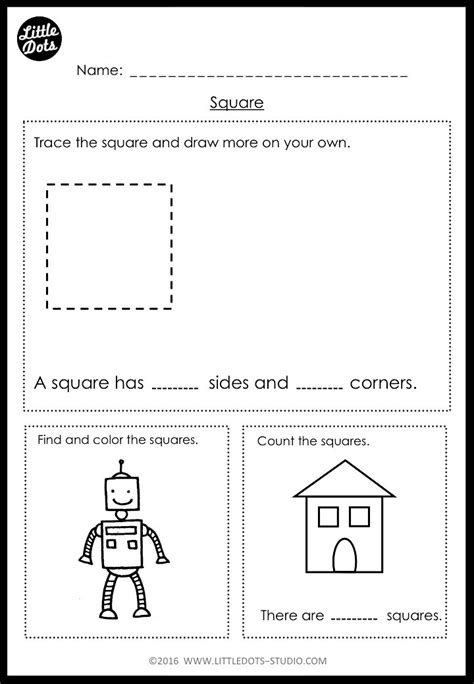 kindergarten math shapes worksheets  activities