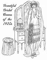 Coloring Pages Adult Paper 1920s Dolls Book Gown Bridal Series Beautiful Vintage Unlike Twenty Looked Counterparts Could Before Years Only sketch template