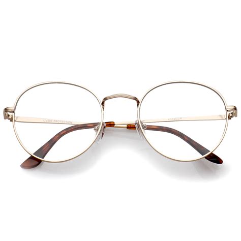classic slim metal frame clear flat lens  eyeglasses mm