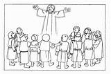 Coloring Heaven Jesus Pages Ascension Alive Clipart Kids Growing Into Goes His Disciples Grace Coloriage Growingkidsingrace Library Colouring Popular Jésus sketch template