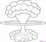 Explosion Mushroom Atomic sketch template