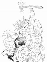 Thor America Avengers Endgame sketch template