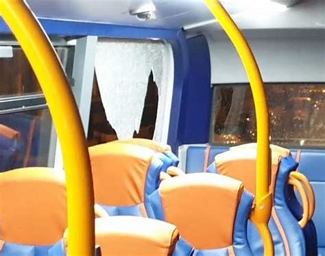 bus window explodes  terrified passengers face   hit  object liverpool echo