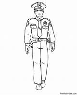 Police Coloring Officer Pages Uniform Policeman Colouring Drawing Print Color Kids Clipart Navy Job Jobs Office Popular Coloringhome sketch template
