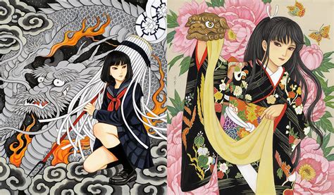 artist celebrates japanese art  culture  strong  beautiful women illustrations