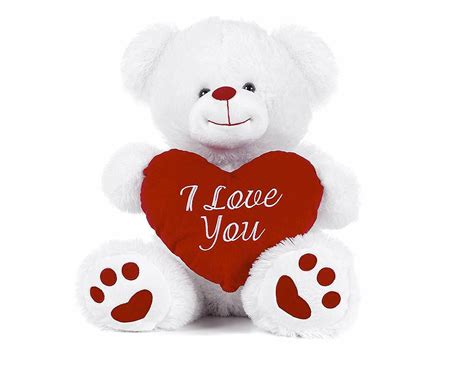teddy bear holding heart pillow  love  white light brown dark
