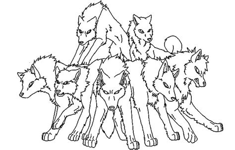 pack  wolves drawing  getdrawings