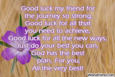 good luck  friend   good luck message