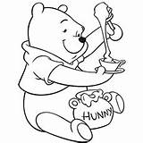 Bear Coloring Pages Honey Eating Printable Ones Little sketch template