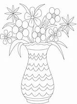 Vase Flower Coloring Pages Printable Getcolorings Flowers Color sketch template