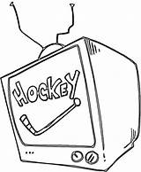 Tv Coloring Hockey Pages Old Canada Drawing Television Supercoloring Printable Color sketch template