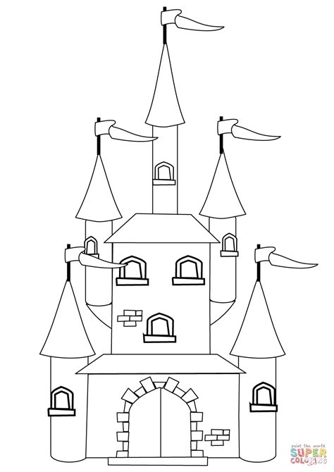 fairytale castle coloring page  printable coloring pages  kids