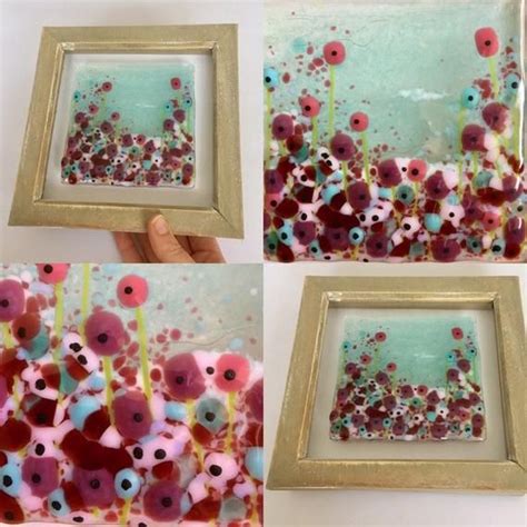 Fused Glass Art Fused Glass Beautiful Pink Flowers Wall Art Etsy