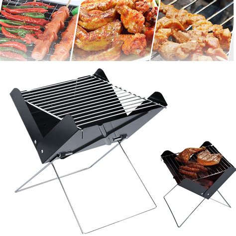 portable folding charcoal grill bbq barbecue outdoor cookers garden
