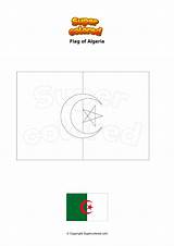 Bandera Colorear Argelia Ausmalbild Flagge Algerien Drapeau Supercolored Asturias Principality Spain sketch template