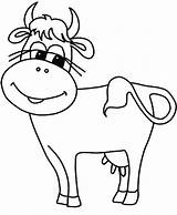 Cow Coloring Pages Cartoon Cows Tail Printable Waggle Kids Cute Procoloring Kidsplaycolor Color Face Drawing Drawings sketch template