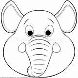 Getcoloringpages Masque Mascaras Mascara éléphant Jungle Elefante Coloriages Bricolage Gratuits sketch template