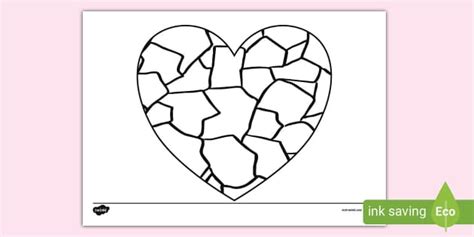 mosaic heart colouring page teacher  twinkl