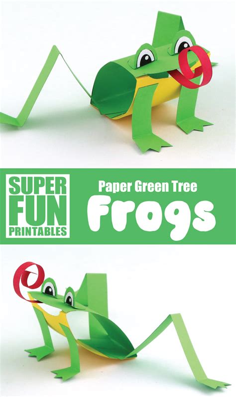 green tree paper frog  craft train