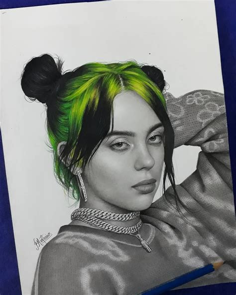 drawing   woman  green hair