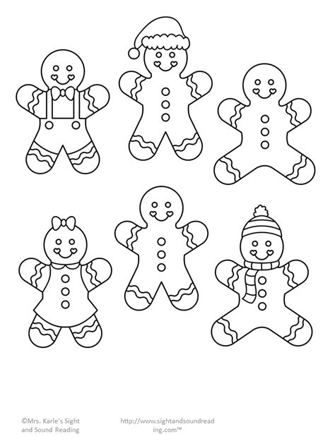 gingerbread man cutout template  karles sight  sound reading
