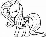 Coloring Fluttershy Pony Little Pages Popular sketch template