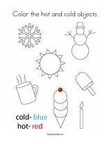 Coloring Hot Color Opposites Cold Objects sketch template