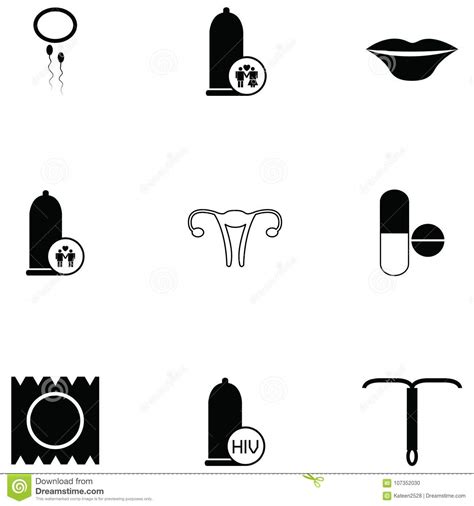 Safe Sex Icon Set Stock Vector Illustration Of Icon