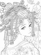 Coloring Anime Pages Fairy Adults Book Chinese Books Adult Etsy Sheets Coloriage Manga Girl Masquerade Printable Lineart Belle Drawing Custome sketch template