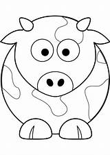 Coloring Pages Cow Cute Cartoon Face Color Drawing Printable Baby Animals Cows Simple Cattle Print Kids Sheets Clipart Getcolorings Skill sketch template