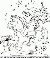 Coloring Rocking Horse Boy sketch template