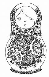 Coloring Pages Russian Dolls Russia Adult Doll Colouring Coloriage Printable Adults Russe Color Sheets Poupée Matryoshka Russie Colorier Books Book sketch template