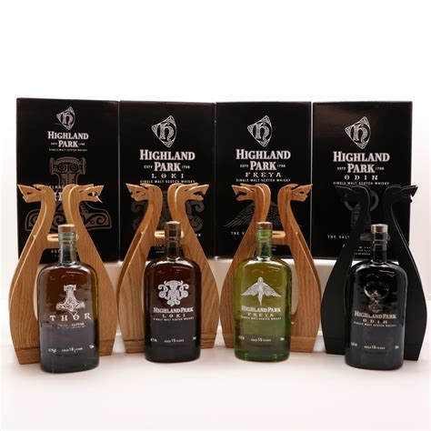 highland park valhalla collection 4 x 70cl with longboat