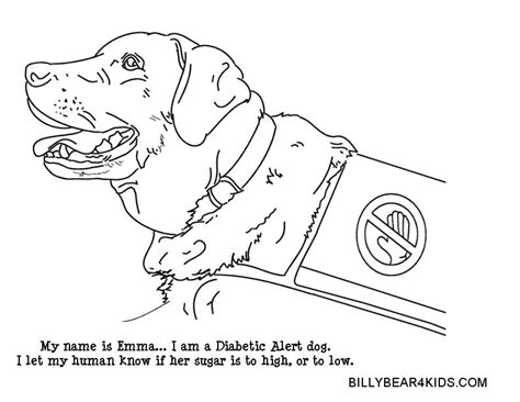 colouring pages service dogs