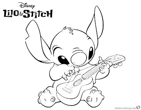 disney lilo  stitch coloring pages simple fanart drawing