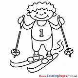 Coloring Winter Pages Ski Boy Sheet Title sketch template