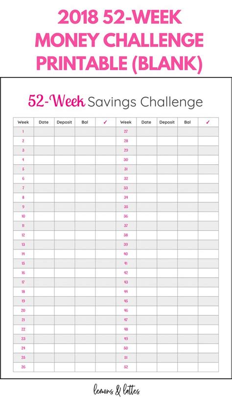 week money challenge printable  money challenge  week money