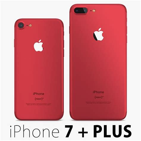 Apple Iphone 7 Plus Red Special Edition 3d Model 39 3ds C4d Fbx