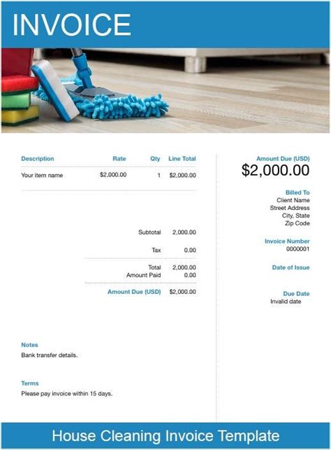 house cleaning invoice template   templates freshbooks