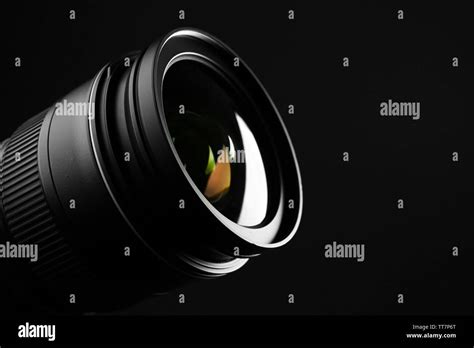 camera lens  dark background stock photo alamy