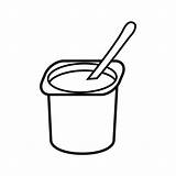 Yogurt Yogur Alimentos Nourriture Leerlo Pictogrammes Boisson sketch template